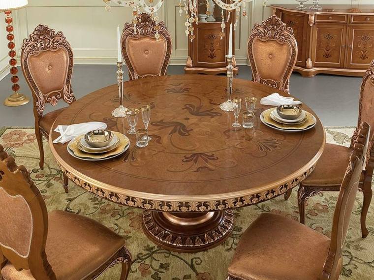 table baroque à manger ronde design salle à manger style baroque 