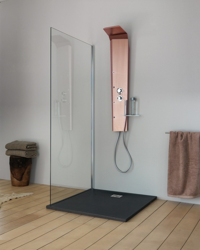 idee receveur douche salle bains italienne colonnes modernes