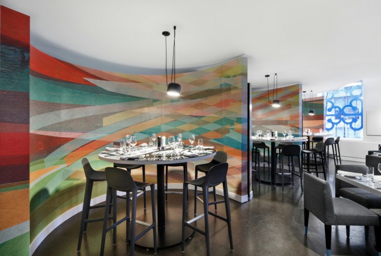 restaurant être avec toi design idée déco mur art mural conceptuel design graffiti Sid Lee Architecture 