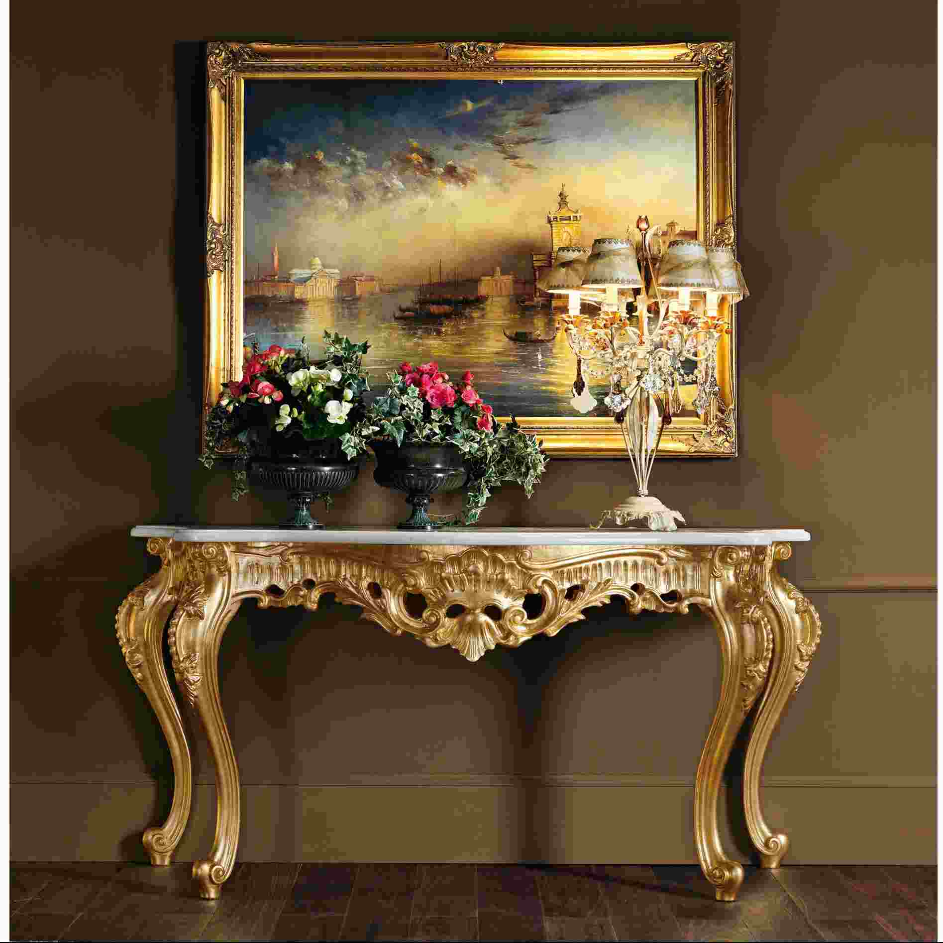 table baroque design bois moderne tableau déco baroque intérieur idée 