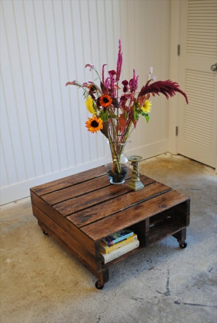 petite table basse salon idée bricolage aménagement moderne déco fleurs