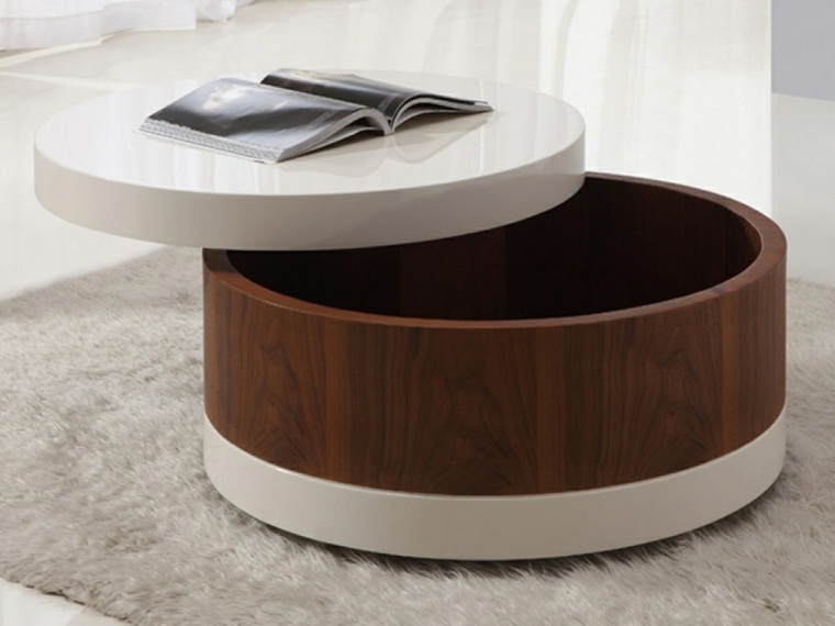 table ronde design moderne aménagement salon gain de place idée 