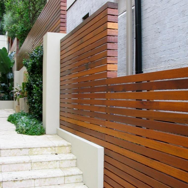 clôture jardin bois recyclé idée composite aménagement extérieur 