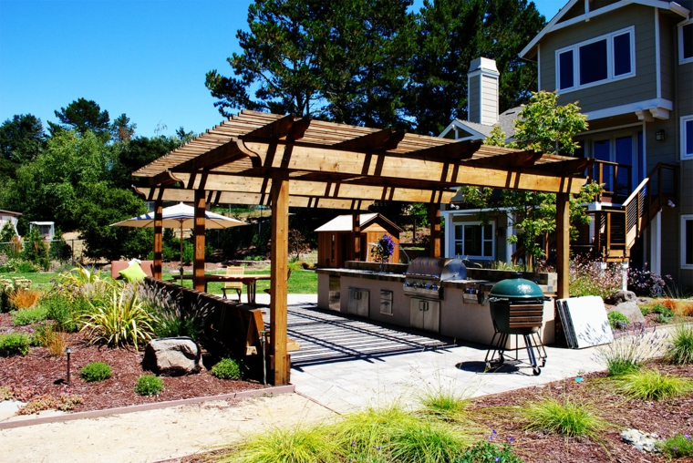 cuisine exterieure pergola bois