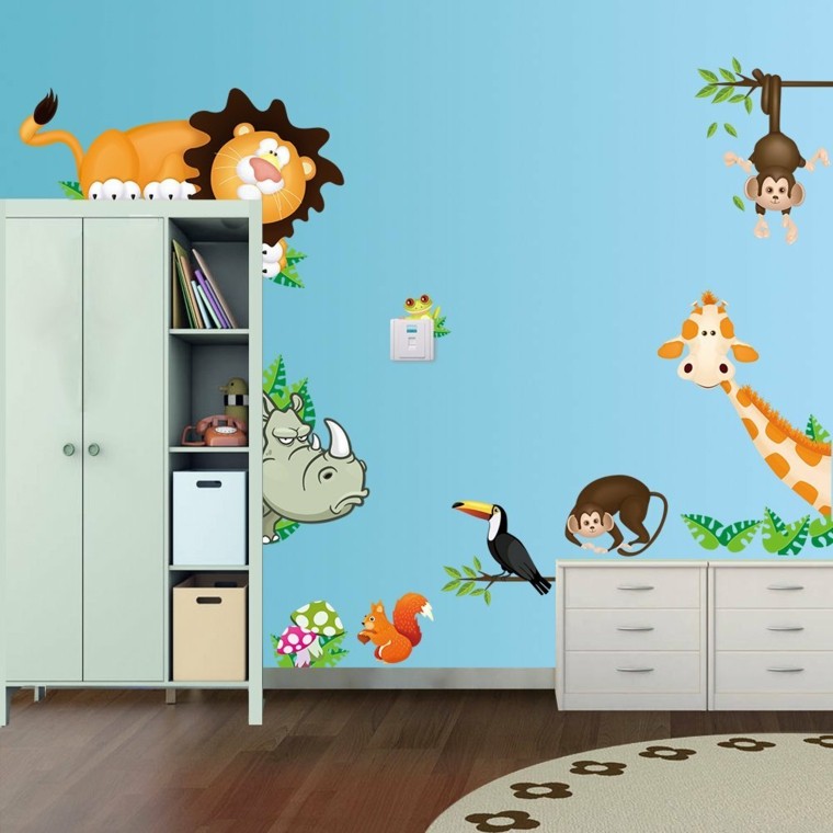 idee decoration mur autocollant animaux