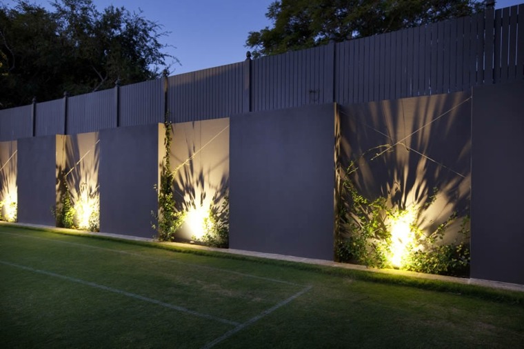 éclairage extérieur idée jardin déco lumineuse mur