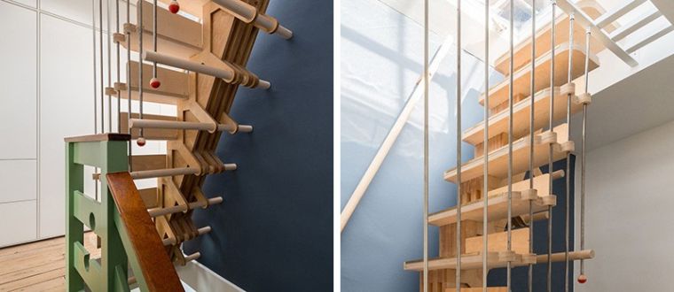 photo escalier en bois design