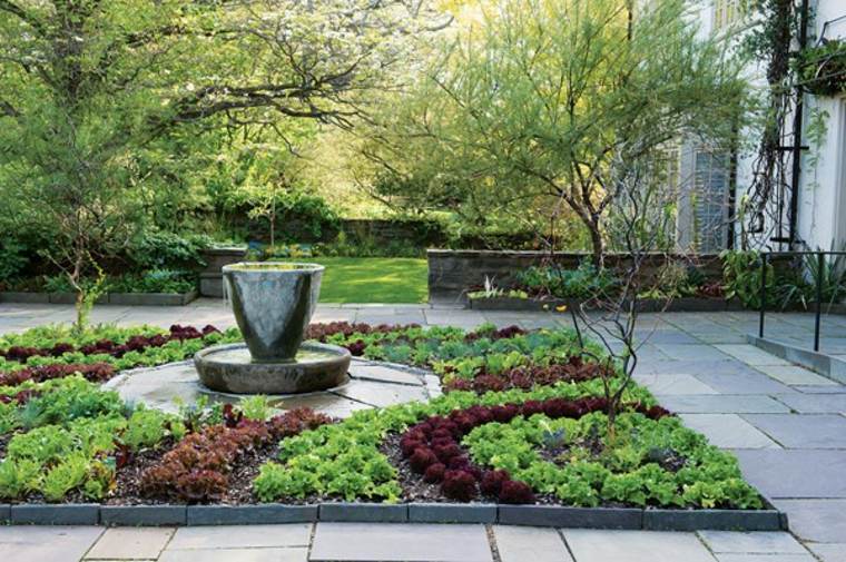 idée fontaine jardin pierre moderne jardin paysager 