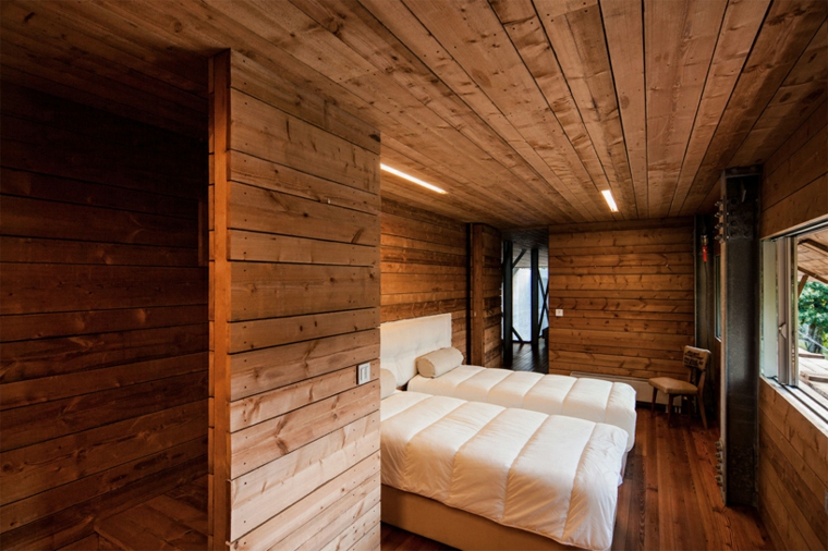 maison design bois chambre à coucher studio de design portugal