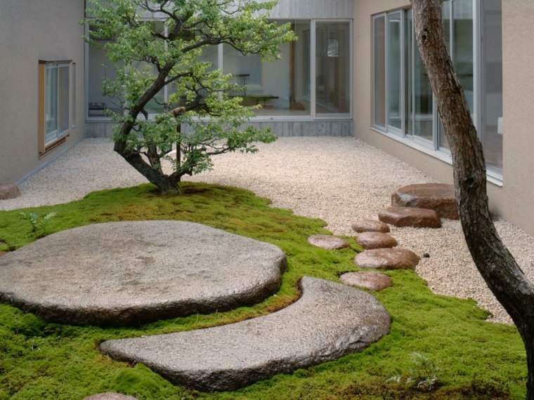decoration zen jardin japonais cour interieure