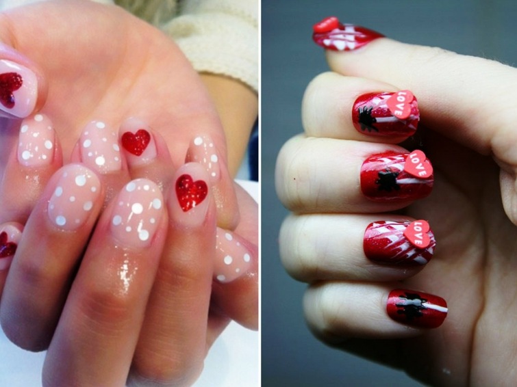 ongles décorés idee Saint Valentin