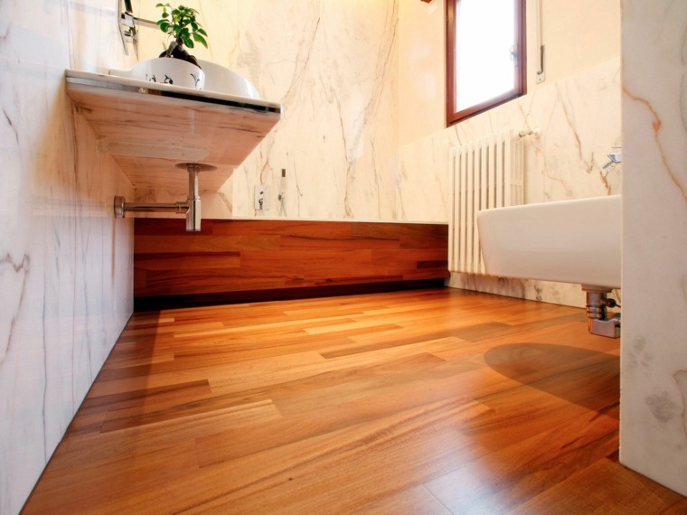 parquet bois salle de bain design italien