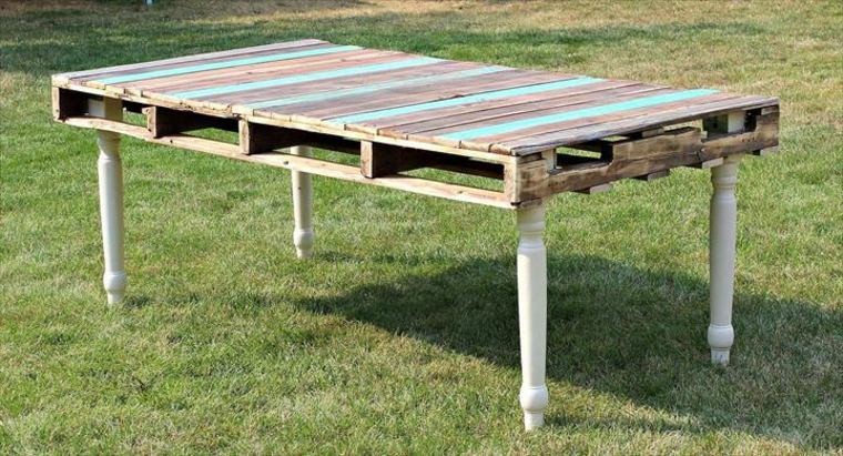 table jardin palette bois idée recyclage 