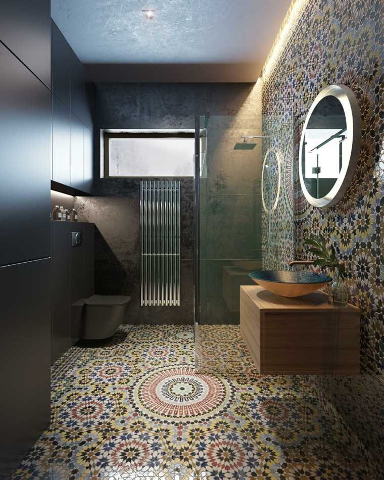 salle de bain elegante gris