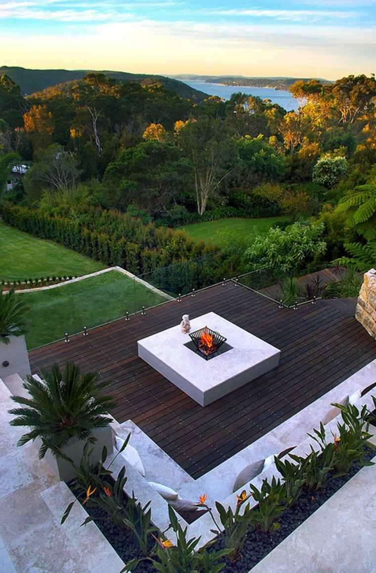 extérieur moderne design terrasse jardin banc 