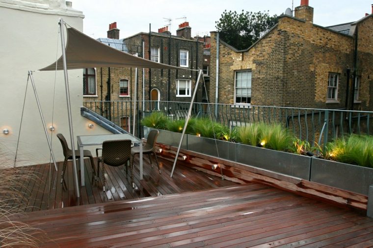 terrasse sur toit revetement bois