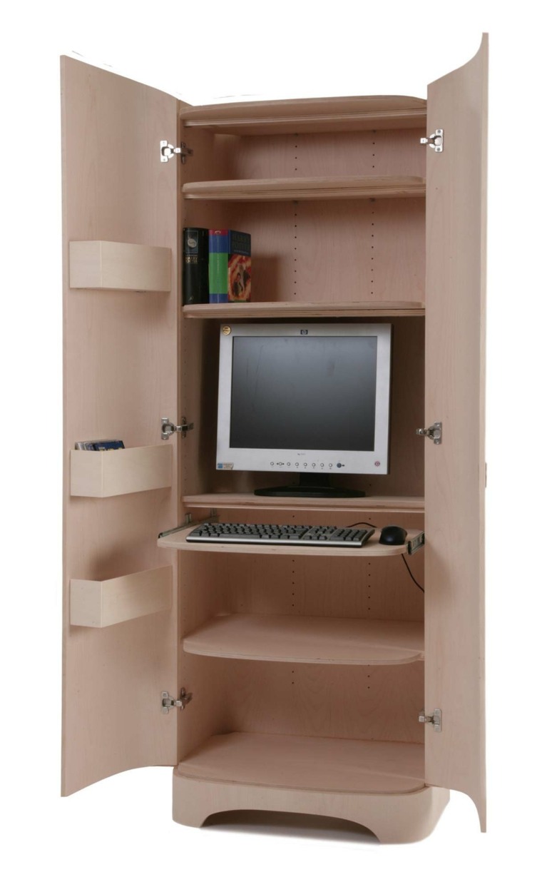 armoire informatique bois design idée bois meuble ordinateur