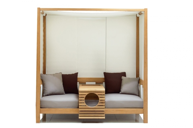 canapé modulaire design bois niche chien moderne teck