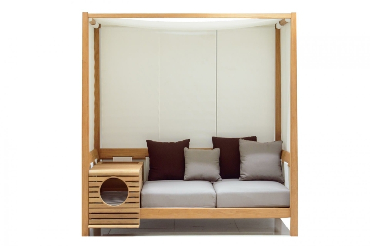 canapé modulaire bois niche chien design meuble