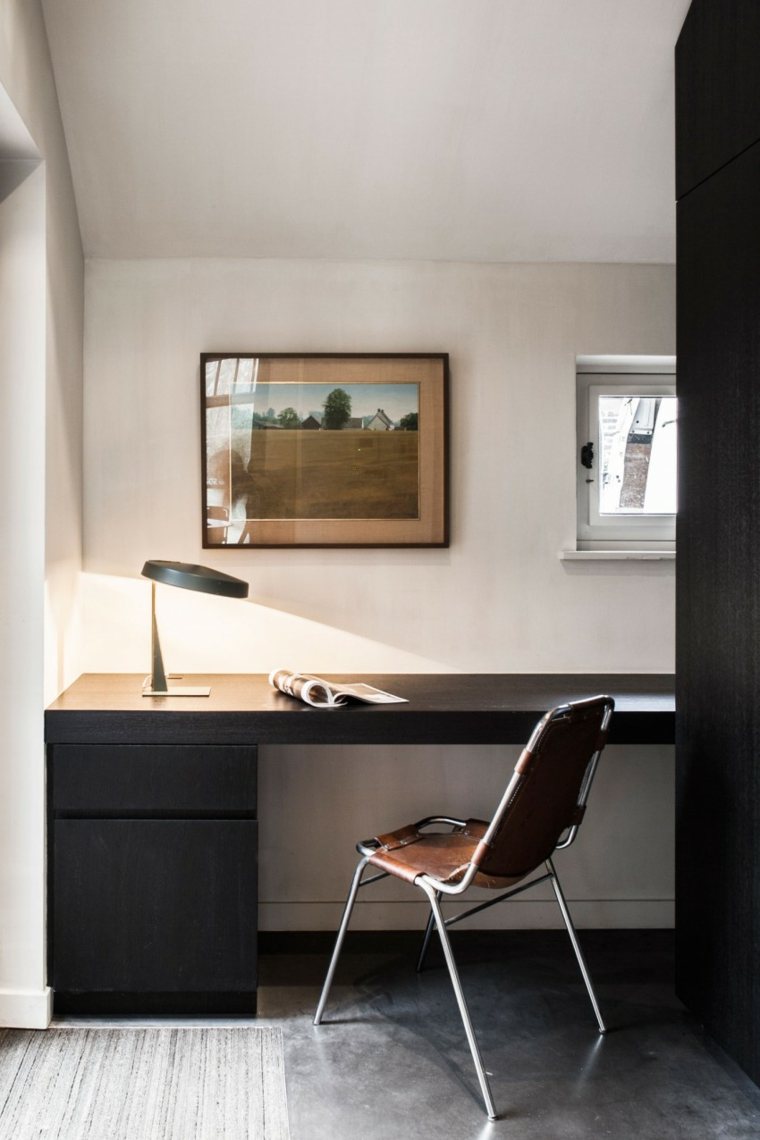 maison design moderne rénovation idée déco mur chaise cuir