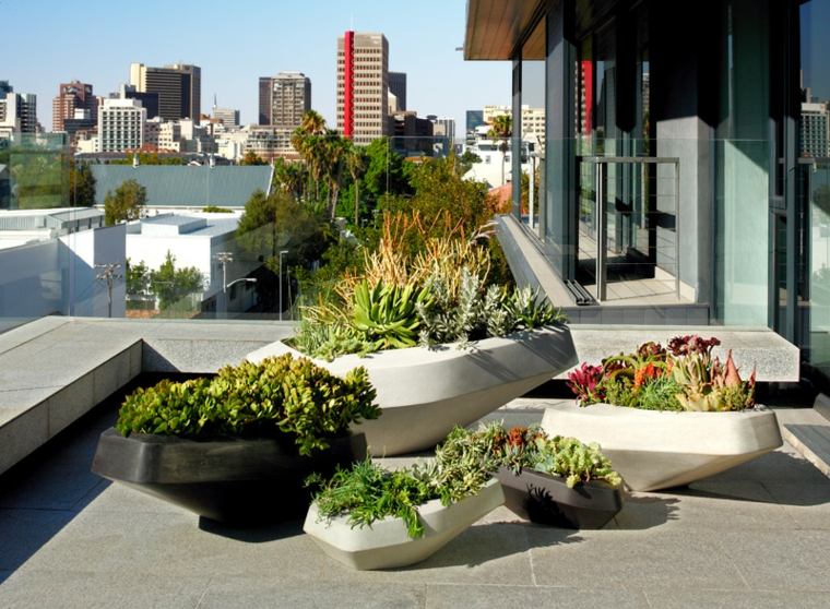 jardinière moderne idée espace urbain aménagement terrasse jardinière