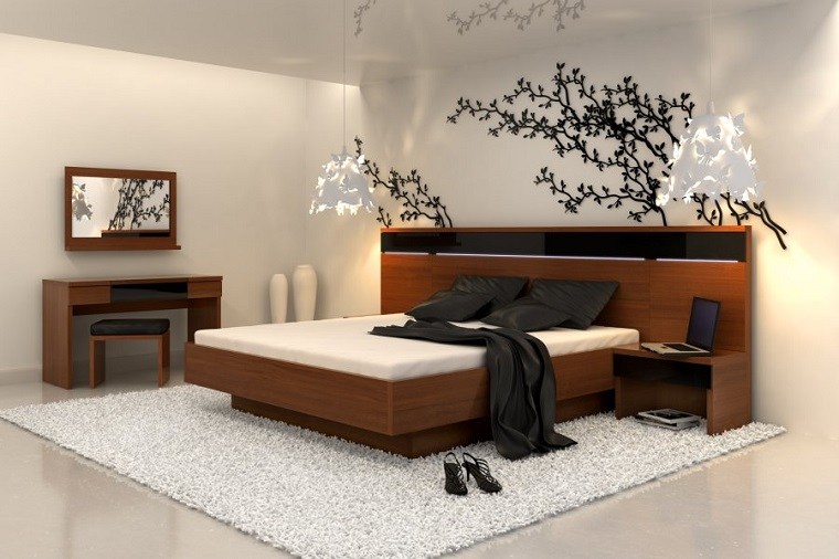 chambre lits modernes meuble bois