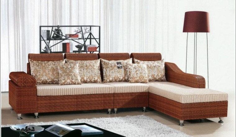 meuble de rotin canape d'angle moderne