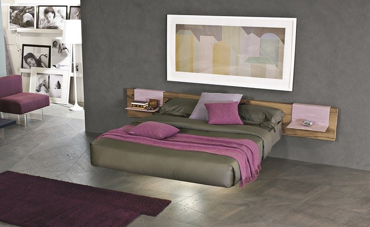 meubles suspendus chambre deco lit moderne