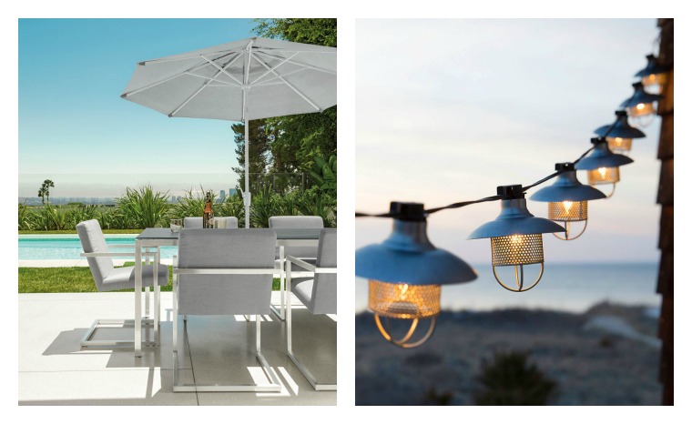 mobilier extérieur design idées modernes aménagement terrasse table chaise luminaires