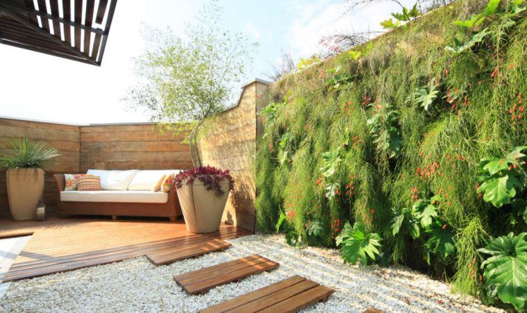 mur végétal terrasse et jardin