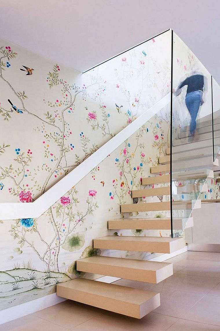 papiers peints tendance idee cage escaliers