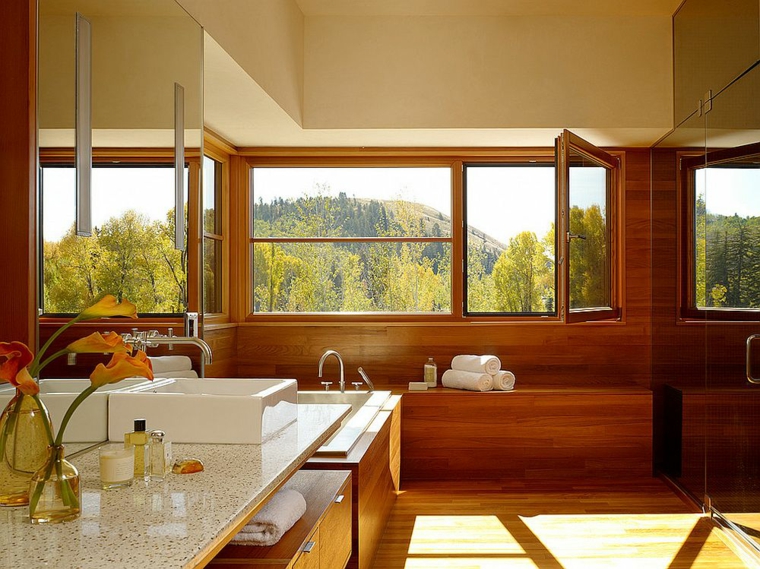 salle de bains design bois style rustique idée 
