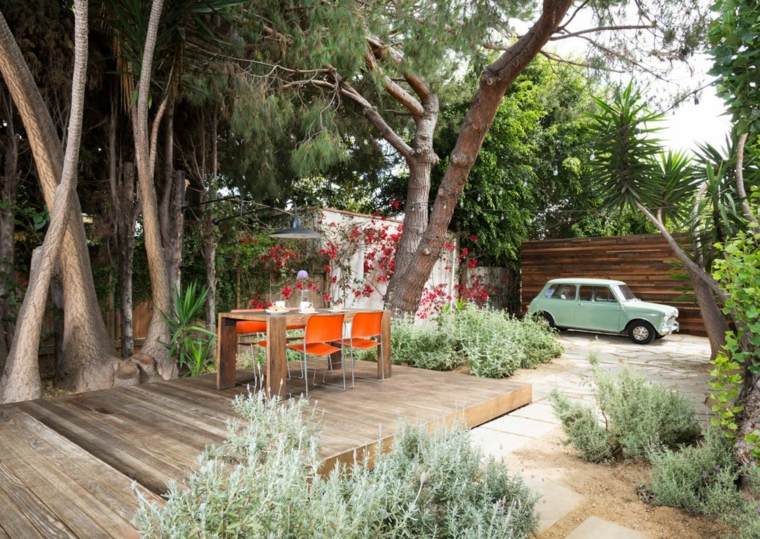 aménagement petit jardin decking terrasse bois