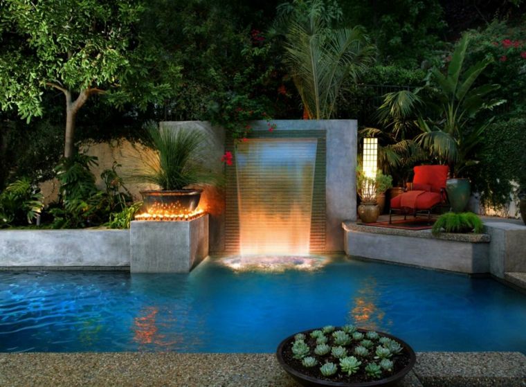bassin aquatique idee decoration lumieres