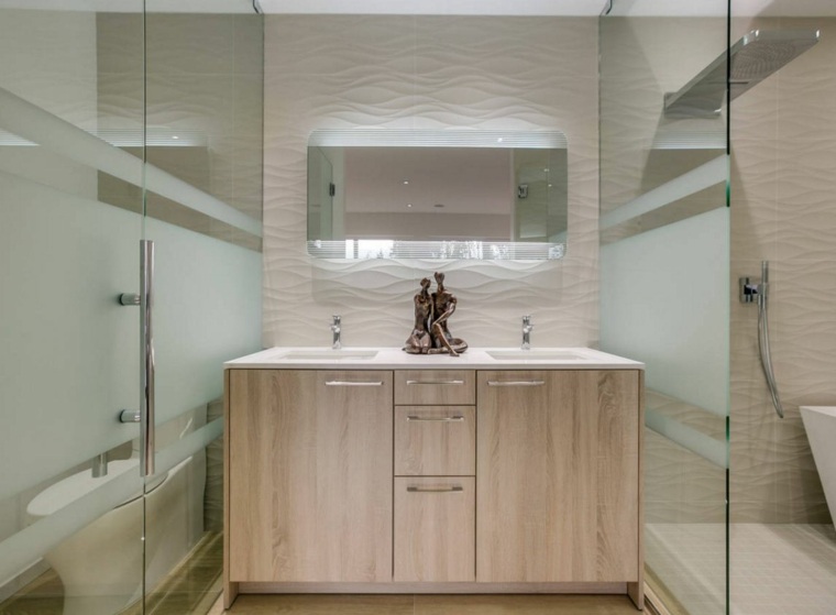 carelage moderne salle de bain mur 3d