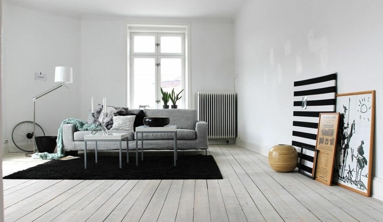 contraste des couleurs salle de séjour idee peinture noir et blanc