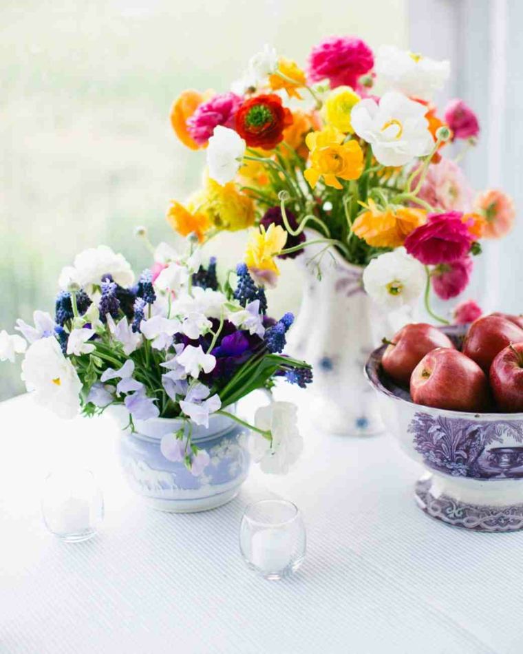 decoration table printemps fruits fleurs