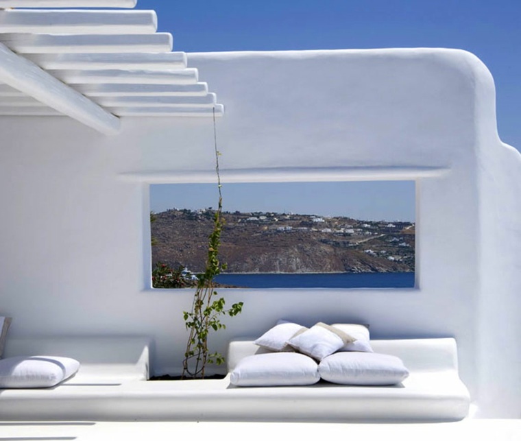 decoration terrasse iles greques blanche
