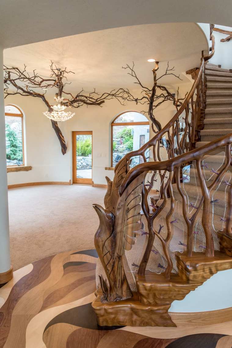 escalier en bois design maison magique moderne