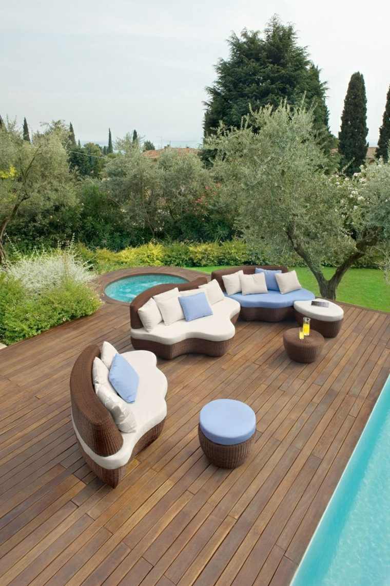 mobilier jardin design fauteuil moderne table basse résine 