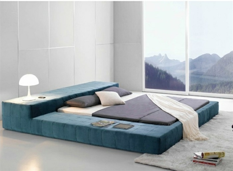 lit estrade moderne bleu