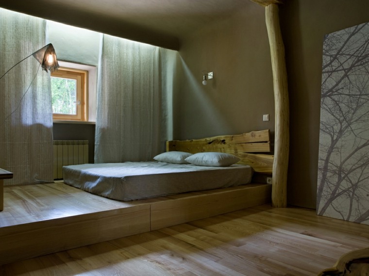 lit plateforme chambre design bois