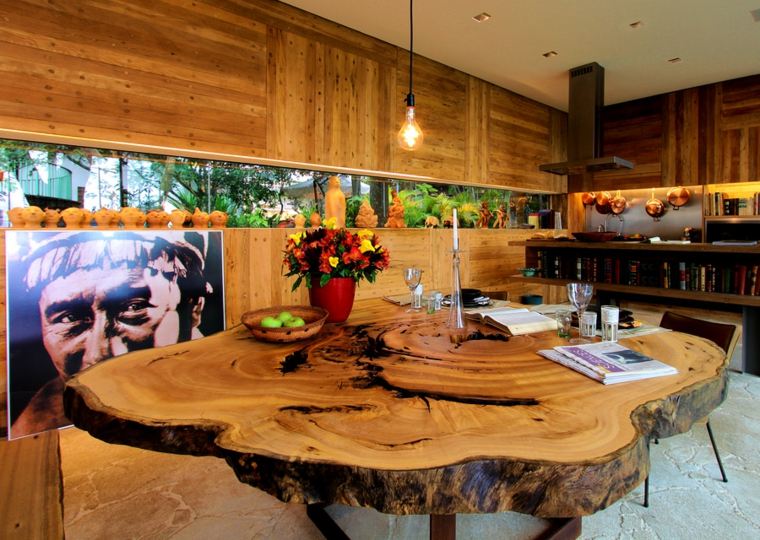 meubles en bois idee table salle à manger moderne