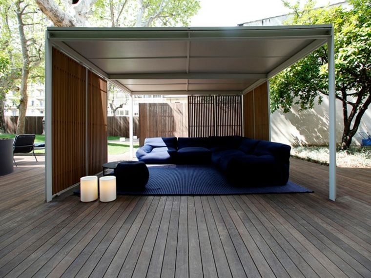 parquet bois extérieur design mobilier de terrasse moderne 