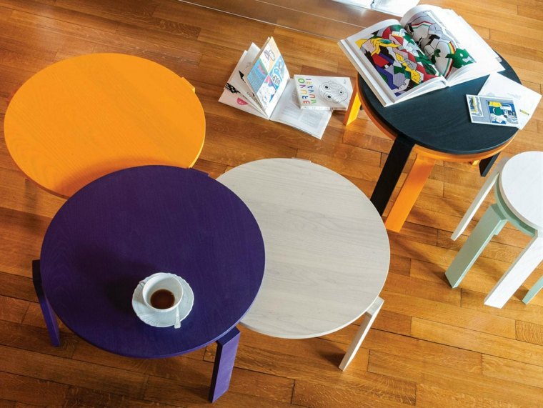 table basse ronde et compacte design moderne 