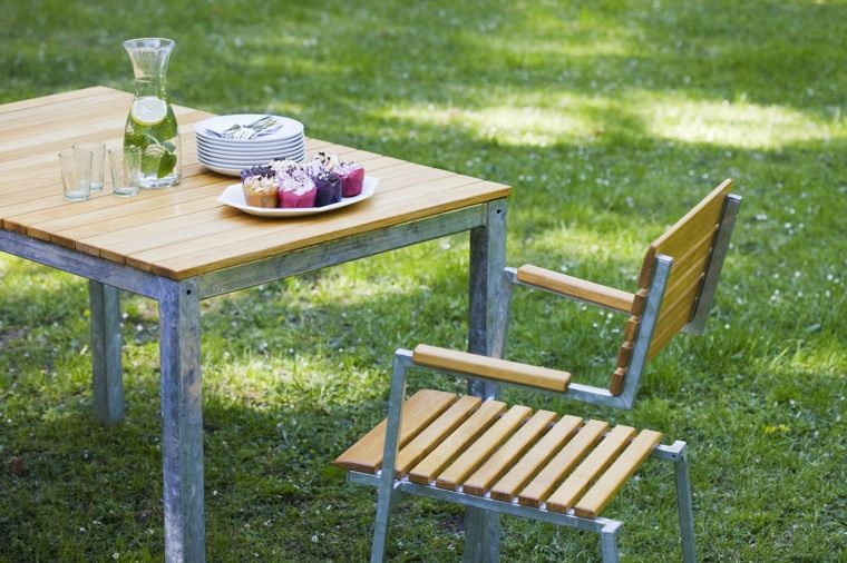 mobilier de jardin terrasse mobilier idée chaise bois