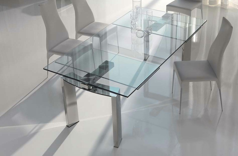 table moderne extensible meubles en verre
