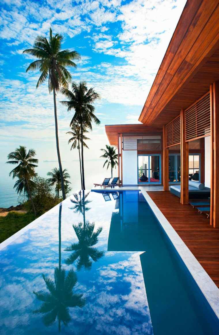 bois exotique terrasse avec piscine design idee exterieur