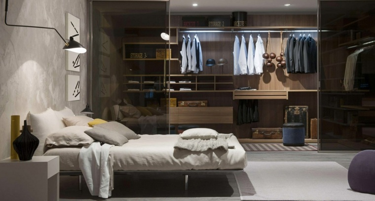 chambre dressing design idée aménager espace moderne lit 