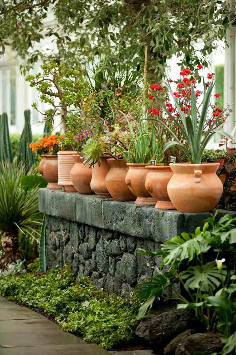 clôture de jardin pot pour plante deco